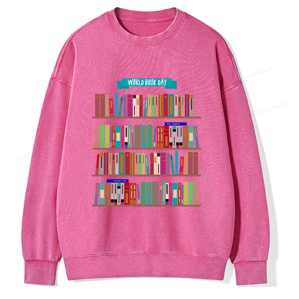 Pagewings World Book Day Unisex Washed Sweatshirt