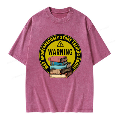 Pagewings Spontaneously Start Talking About Books Unisex Washed T-shirt