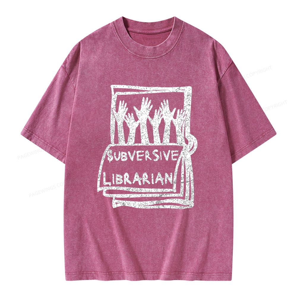 Pagewings Subversive Librarian Unisex Washed T-shirt