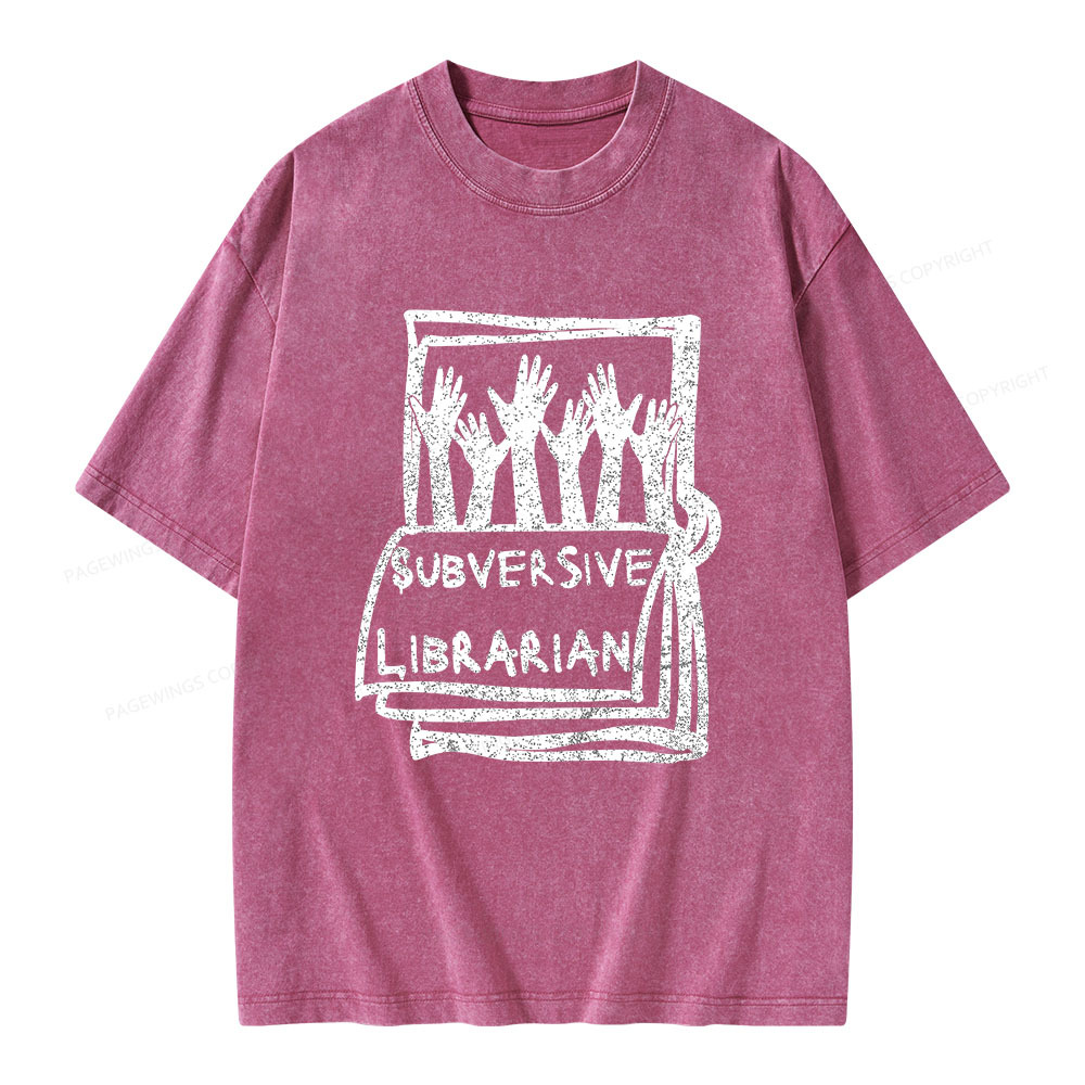 Pagewings Subversive Librarian Unisex Washed T-shirt