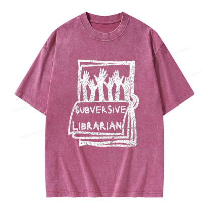 Pagewings Subversive Librarian Unisex Washed T-shirt