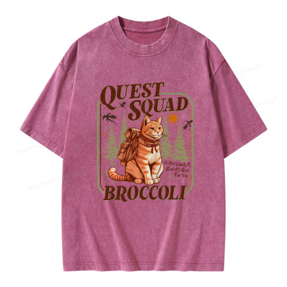 Pagewings Quest Squad Broccoli Unisex Washed T-shirt