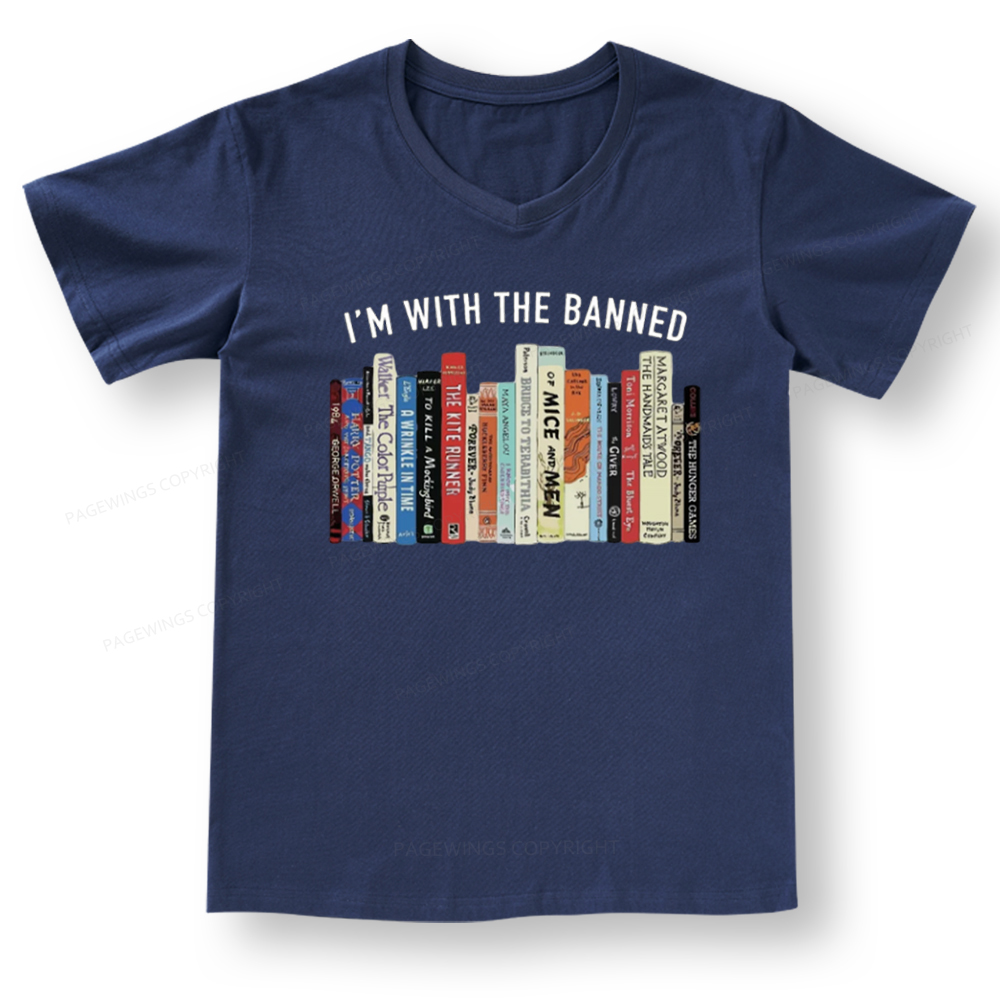 Pagewings I'm With The Banned Reading V-neck T-shirt