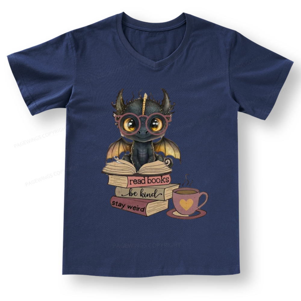 Pagewings Fourth Wing Dargon V-neck T-shirt