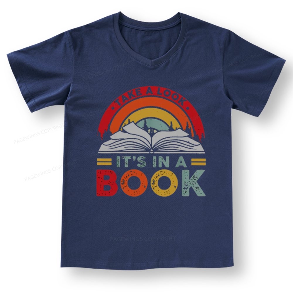Pagewings Take A Look It's In A Book V-neck T-shirt