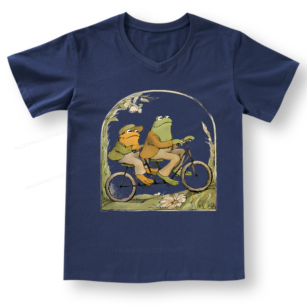 Pagewings Frog And Toad Book Vintage V-neck T-shirt 