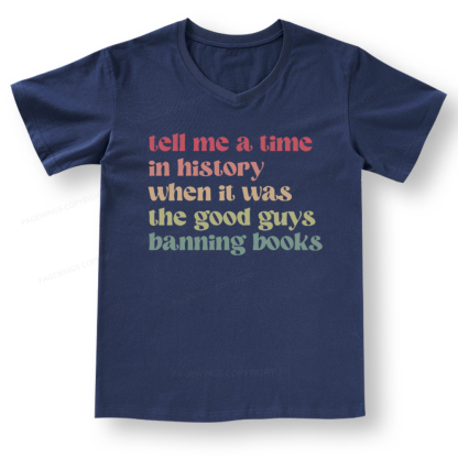 Pagewings Tell Me a Time in History V-neck T-shirt