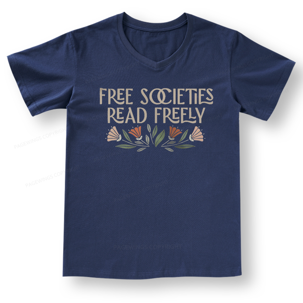 Pagewings Read Freely V-neck T-shirt