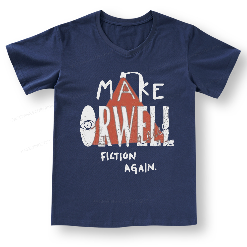 Pagewings Make Orwell Fiction Again V-neck T-shirt