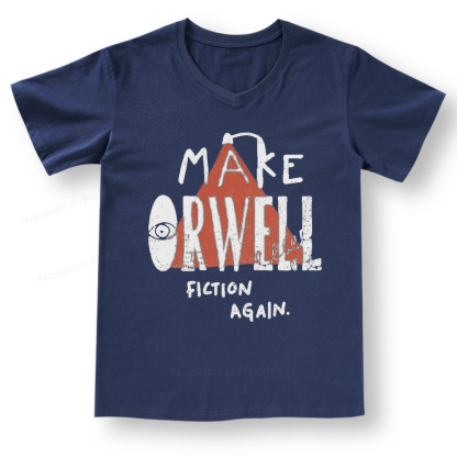 Pagewings Make Orwell Fiction Again V-neck T-shirt