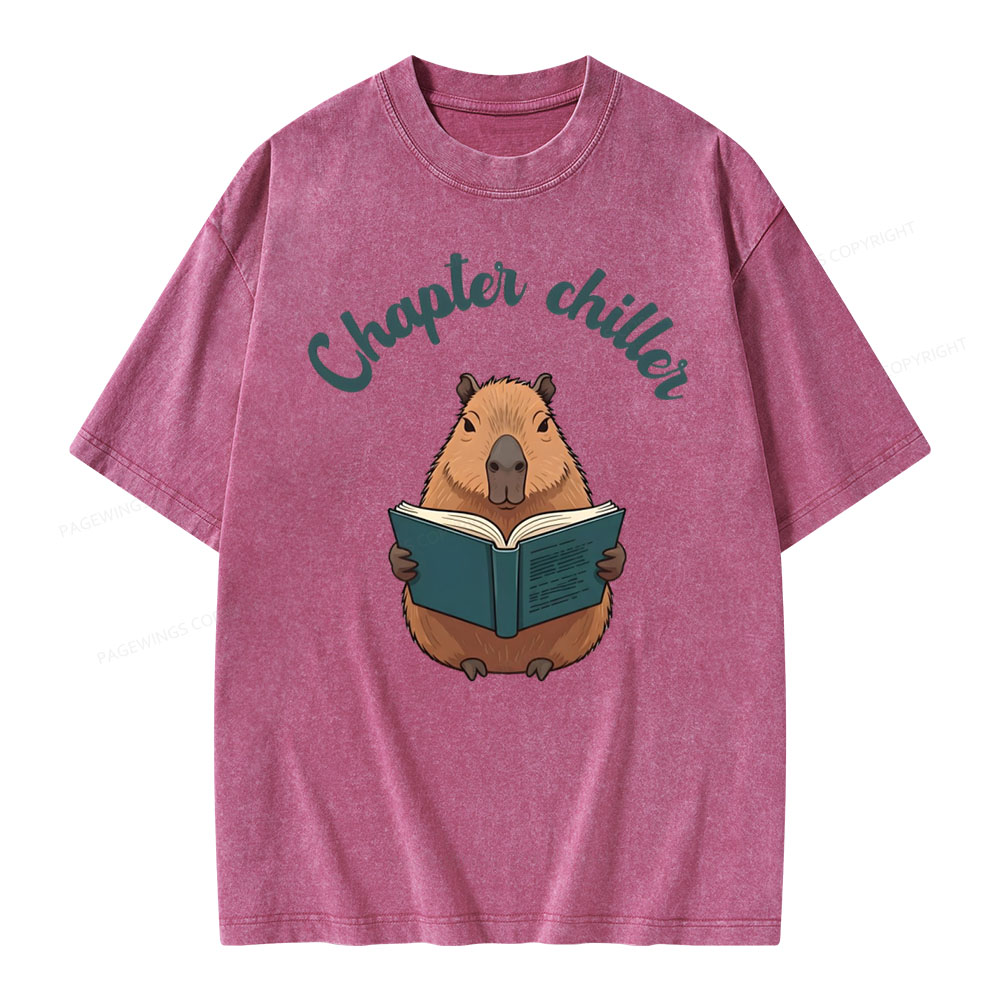 Pagewings Reading capybara Classic T-Shirt  Unisex Washed T-shirt