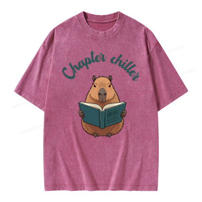 Pagewings Reading capybara Classic T-Shirt  Unisex Washed T-shirt