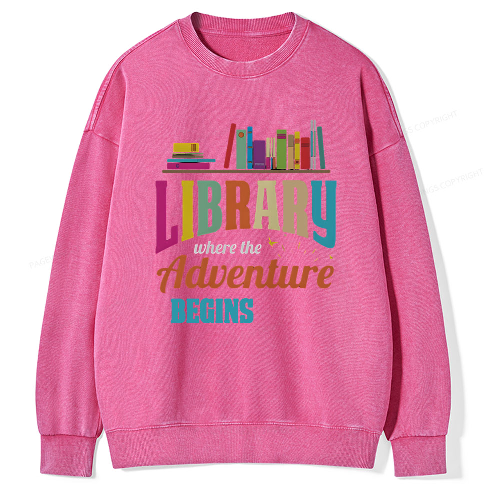 PagewingsBook Library Fan - book lovers Librarian Reader T-Shirt Unisex Washed Sweatshirt