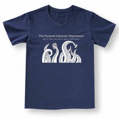 Pagewings The Tortured Librarian Department V-neck T-shirt 