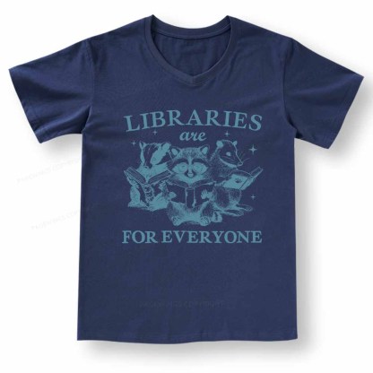 Pagewings Libraries Are For Everyone V-neck T-shirt