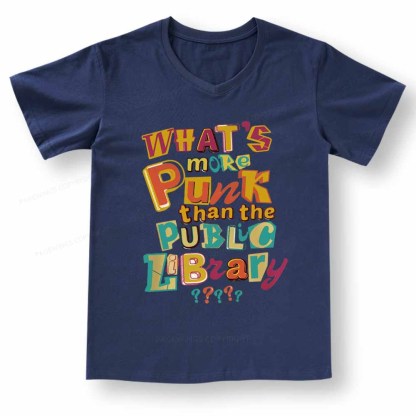 Pagewings What’s More Punk Than The Public Library V-neck T-shirt
