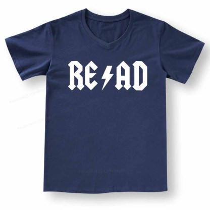 Pagewings Read Back In The Library "rock And Roll" V-neck T-shirt