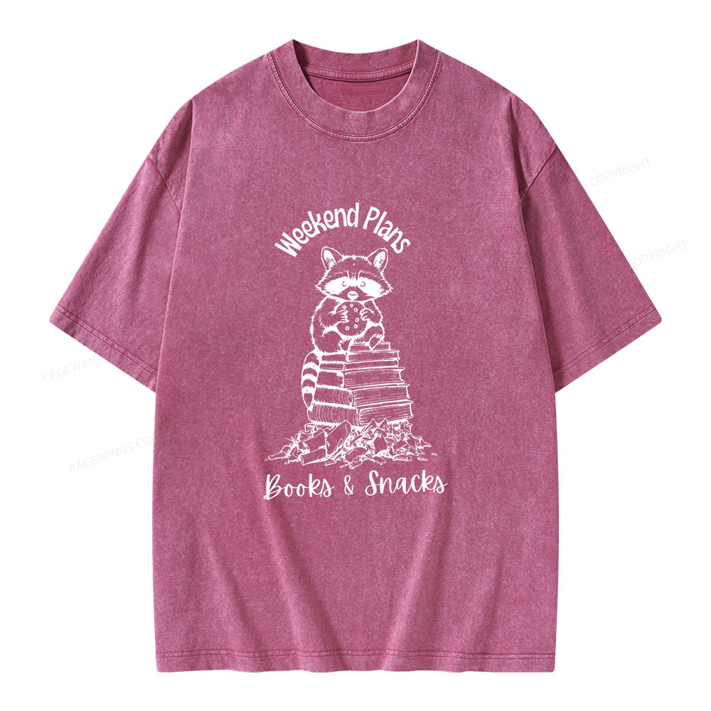 Pagewings Books and Snacks Lover Unisex Washed T-shirt
