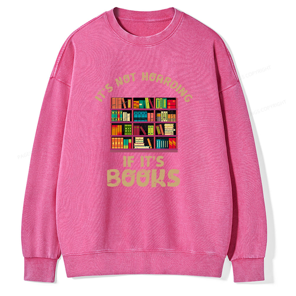 Pagewings Bookshelf Set Of Stacks Of Books Stock Unisex Washed Sweatshirt