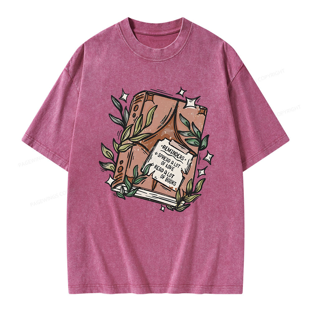 Pagewings Read A Lot Of Books Unisex Washed T-shirt