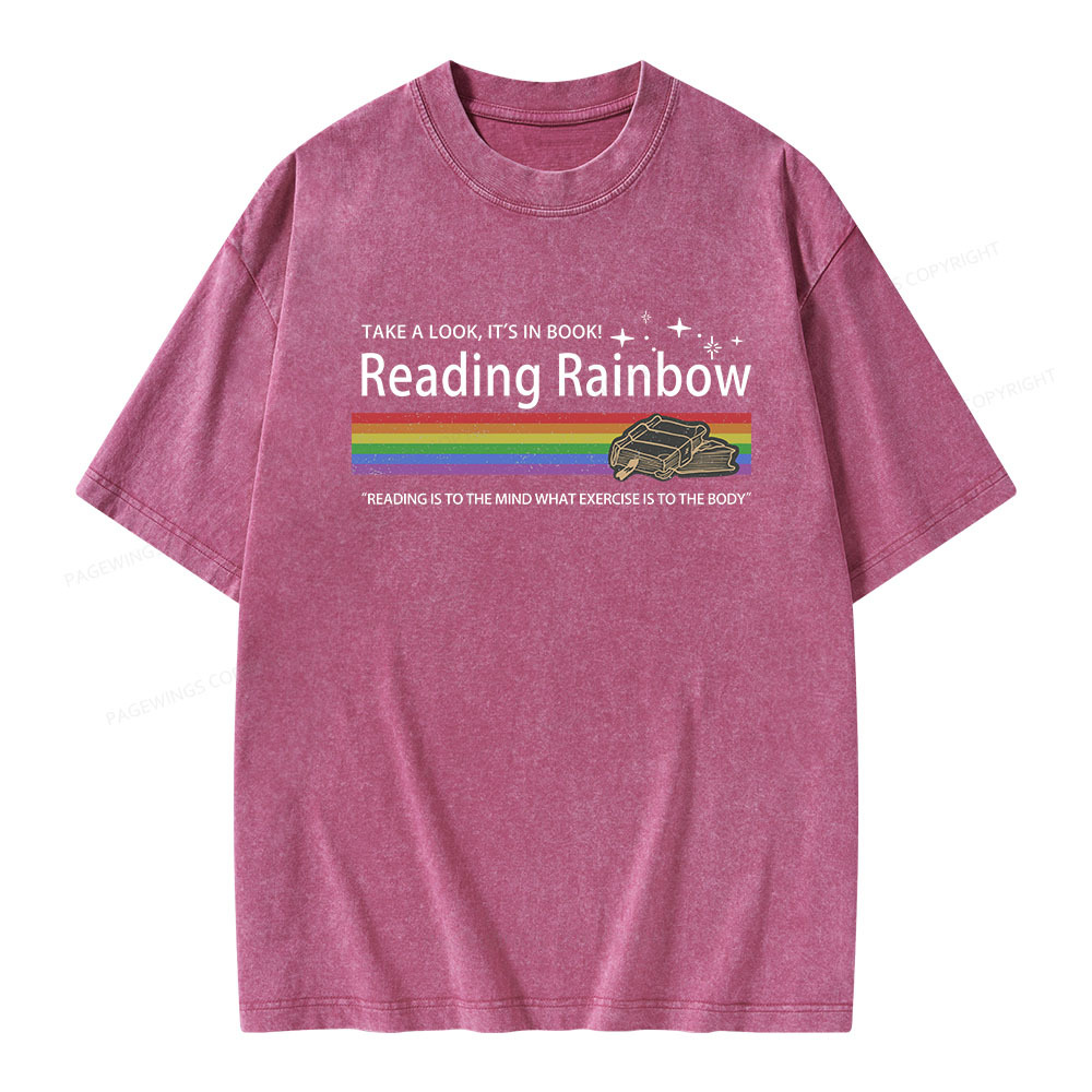 Pagewings Reading Rainbow Unisex Washed T-shirt