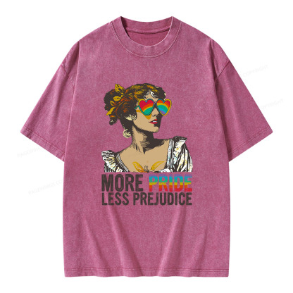 Pagewings More Pride Less Prejudice Unisex Washed T-shirt