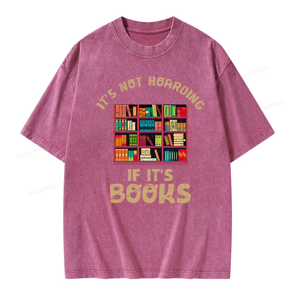 Pagewings Bookshelf Set Of Stacks Of Books Stock Unisex Washed T-shirt