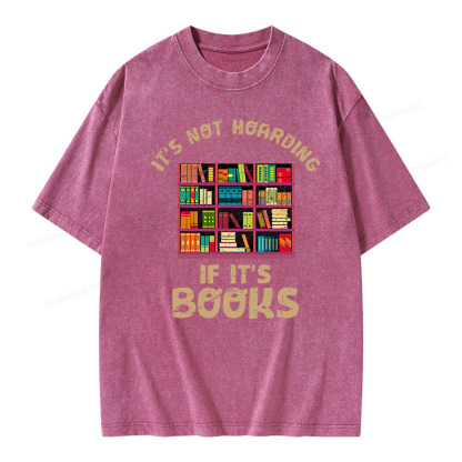 Pagewings Bookshelf Set Of Stacks Of Books Stock Unisex Washed T-shirt