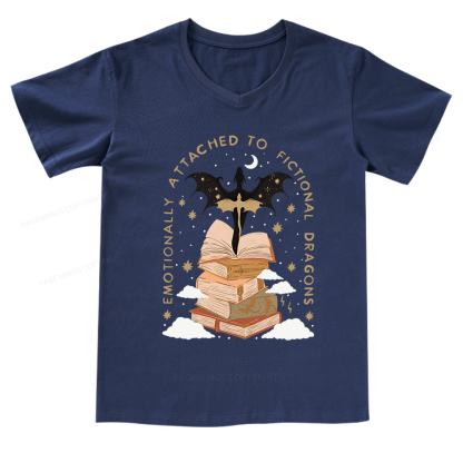 Pagewings Fantasy Romance Reader Gift Romantacy V-neck T-shirt