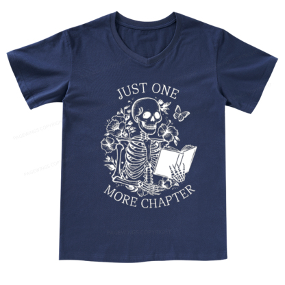 Pagewings One More Chapter Skeleton V-neck T-shirt