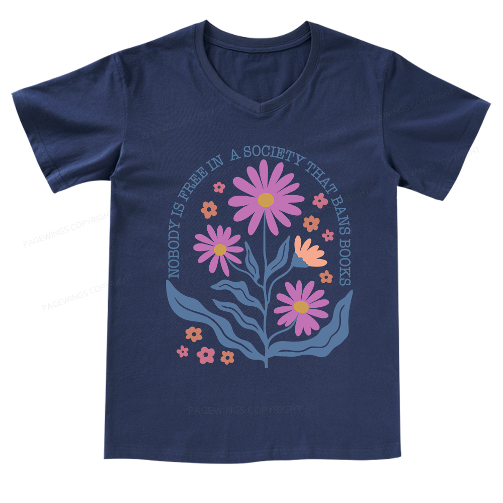Pagewings Read Banned Books Shirt Social Justice Gift V-neck T-shirt