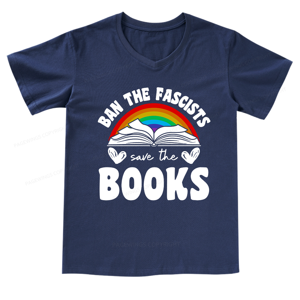 Pagewings Banned books V-neck T-shirt