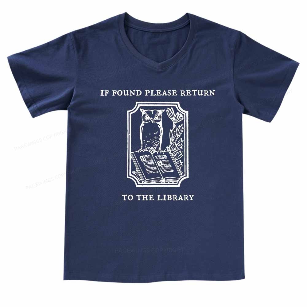Pagewings Librarian Gift Owl Book Shirt V-neck T-shirt