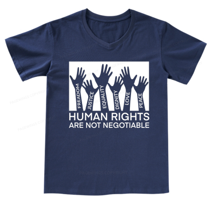 Pagewings Human Rights Are Not Negotiable V-neck T-shirt