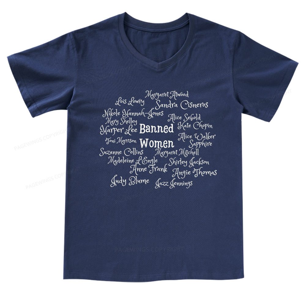 Pagewings Banned books V-neck T-shirt