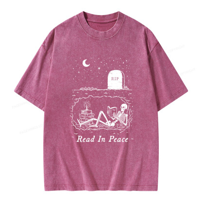Pagewings Read In Peace Unisex Washed T-shirt