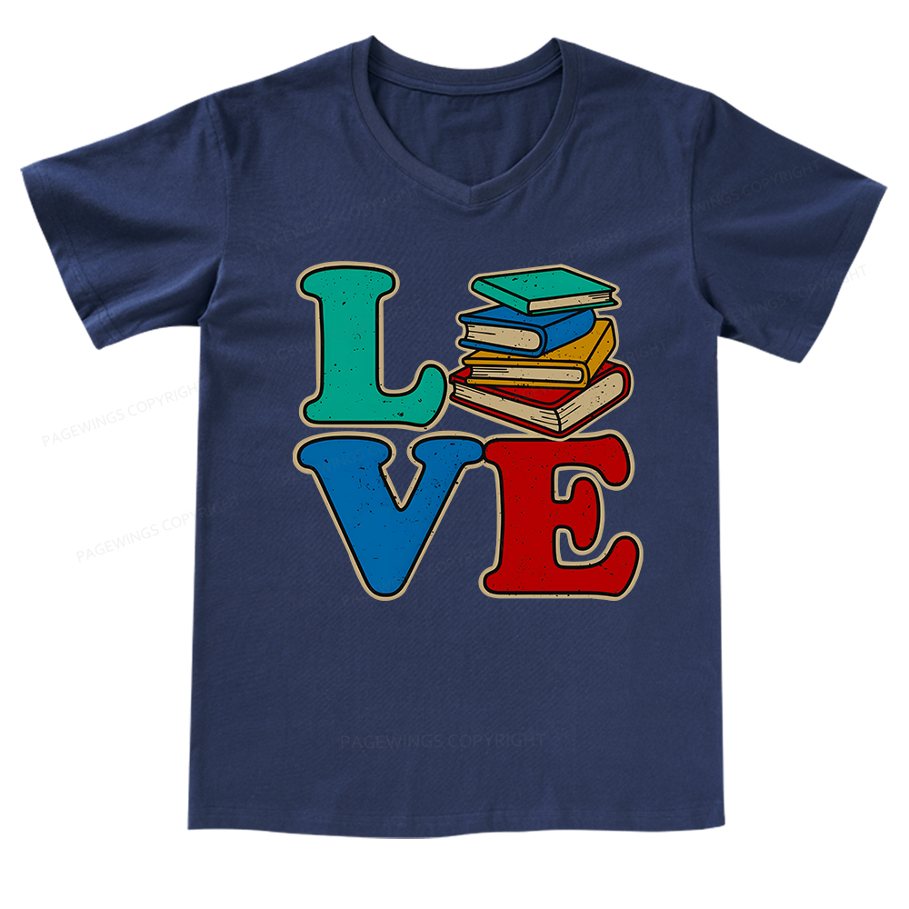 Pagewings Book Lovers V-neck T-shirt