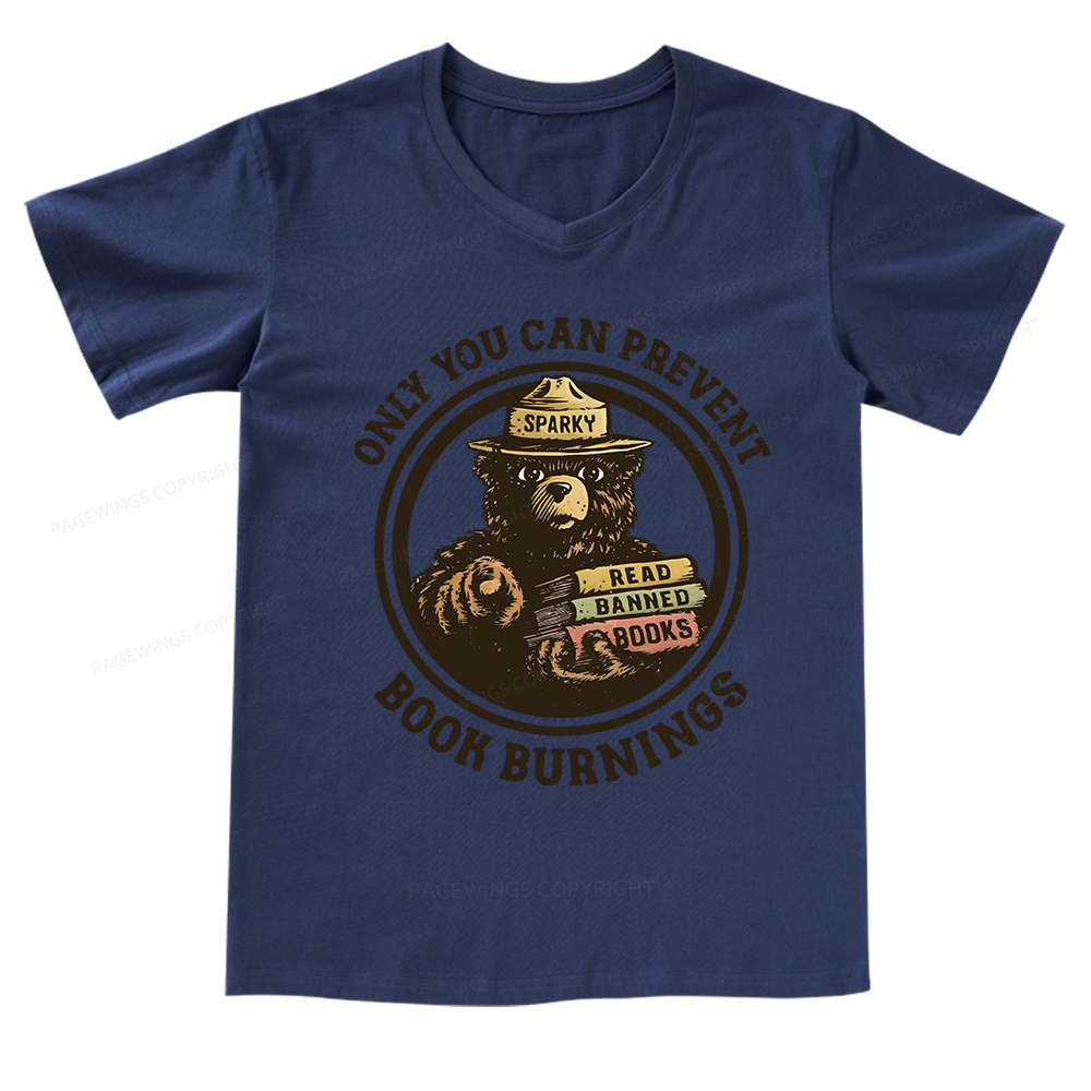 Pagewings Raise Hell Read Books V-neck T-shirt