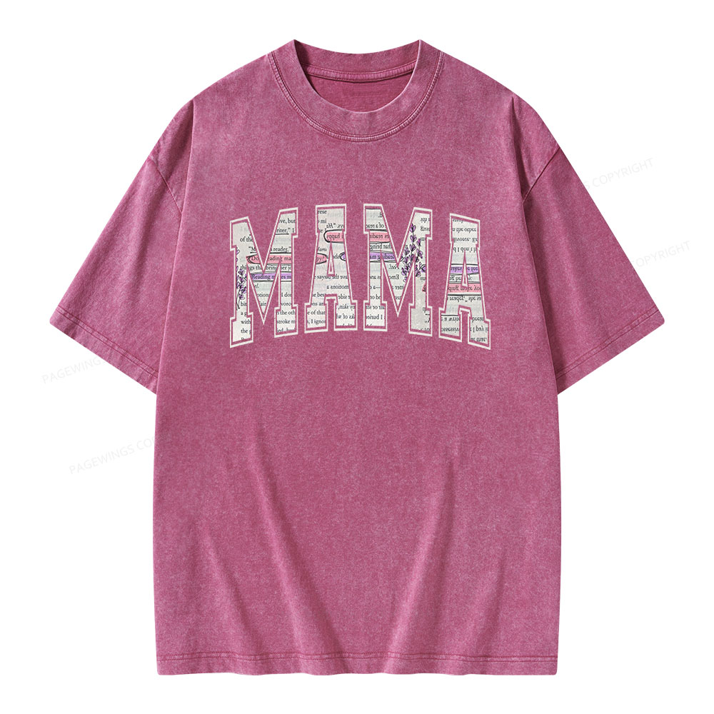 Pagewings A Reading Log About MAMA Unisex Washed T-shirt