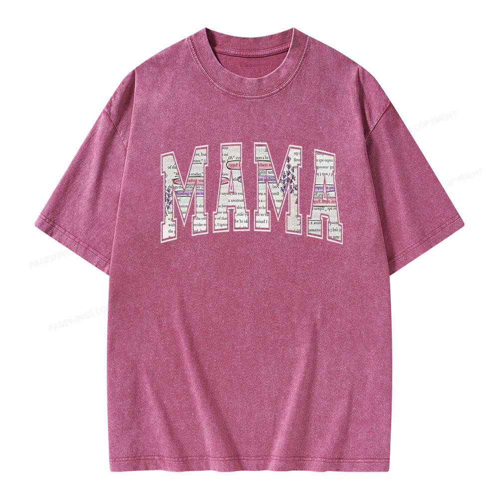 Pagewings A Reading Log About MAMA Unisex Washed T-shirt