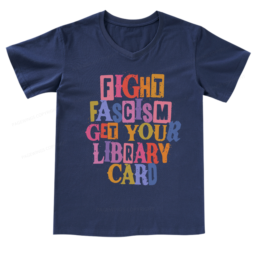 Pagewings Get Your Library Card V-neck T-shirt