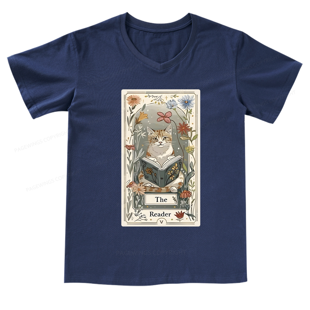 Pagewings The Reader V-neck T-shirt 