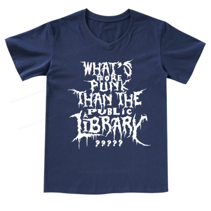 Pagewings What's More Punk Than The Public Library V-neck T-shirt