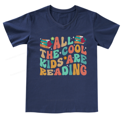 Pagewings All The Cool Kids Are Reading V-neck T-shirt
