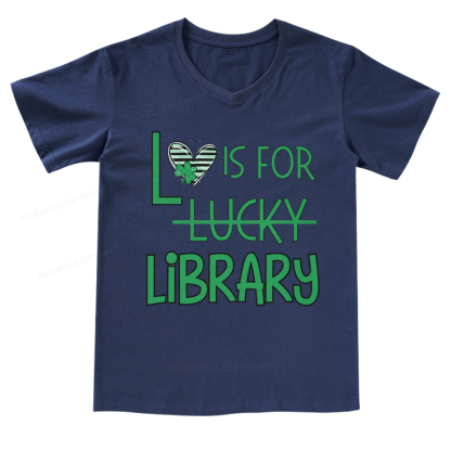 Pagewings St Patricks Day Librarian Tshirt Shirt V-neck T-shirt