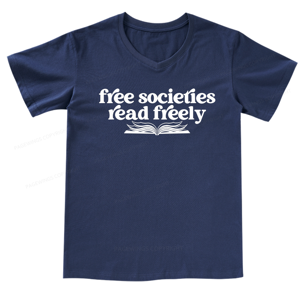 Pagewings Stop Book Banning V-neck T-shirt