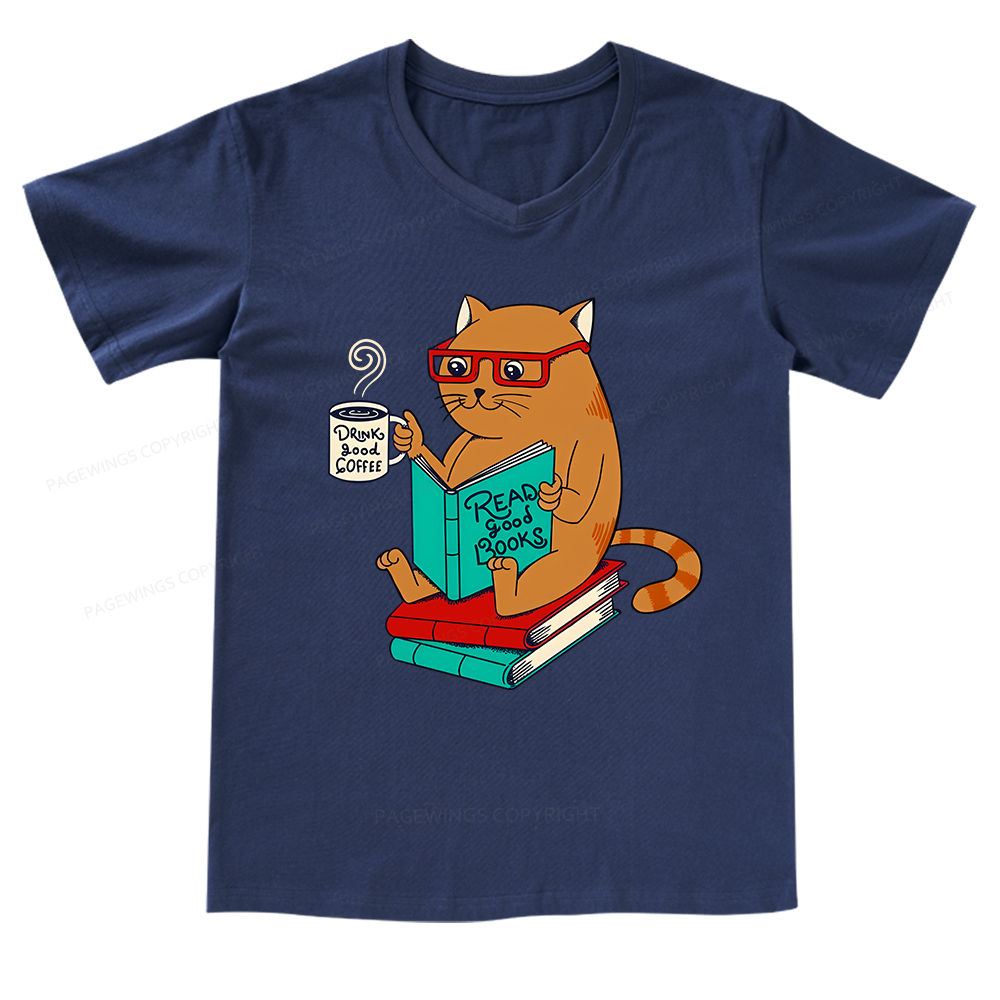 Pagewings Read Good Books T-Shirt V-neck T-shirt