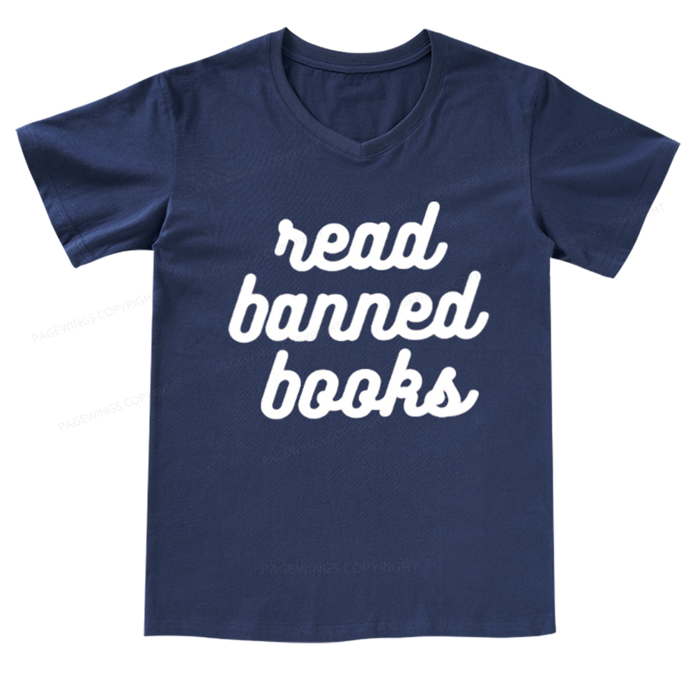 Pagewings Read Banned Books V-neck T-shirt