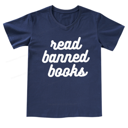 Pagewings Read Banned Books V-neck T-shirt