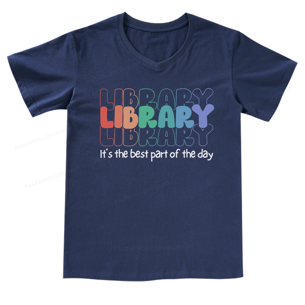 Pagewings School Librarian Shirt, Library Shirt V-neck T-shirt